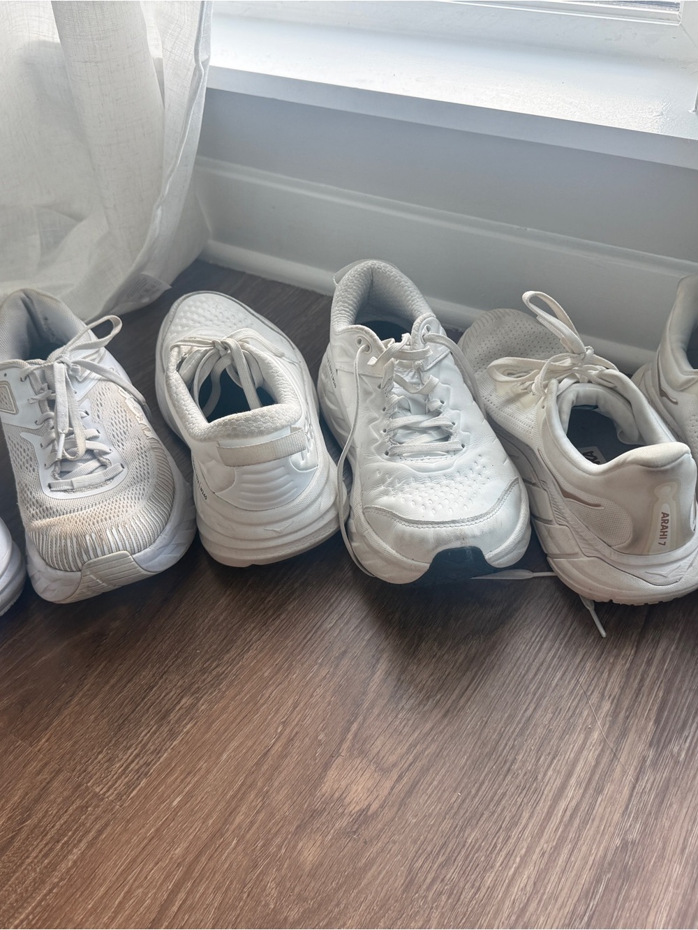 Hoka White Women's Athletic Running Shoes